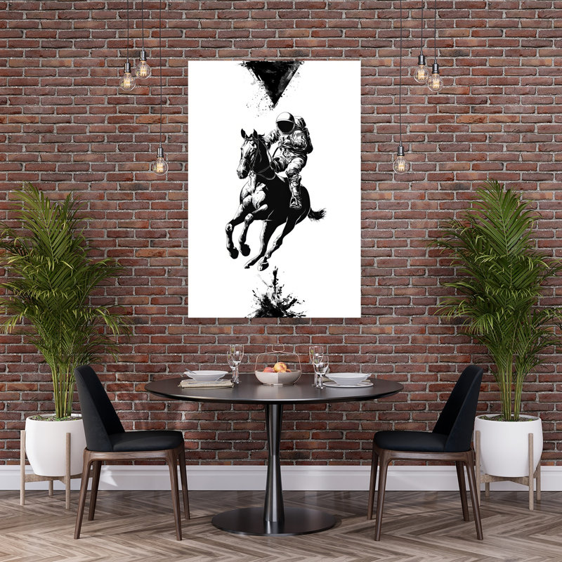 Art mural cheval cosmique abstrait moderne