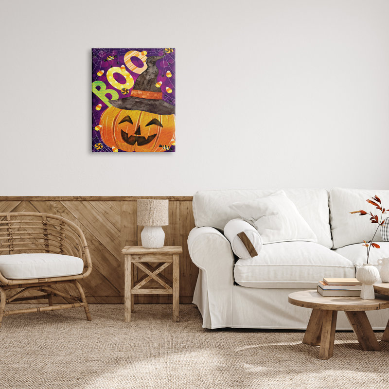 «Boo Jack-o-Lantern Halloween Candy on Canvas», impression, H 30 po x l 24 po x P 1,5 po