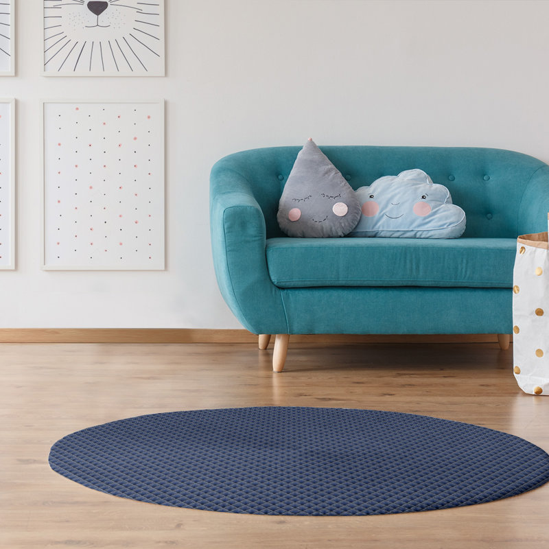 Tapis dégradé à motif géométrique rétro, Rond 5 pi