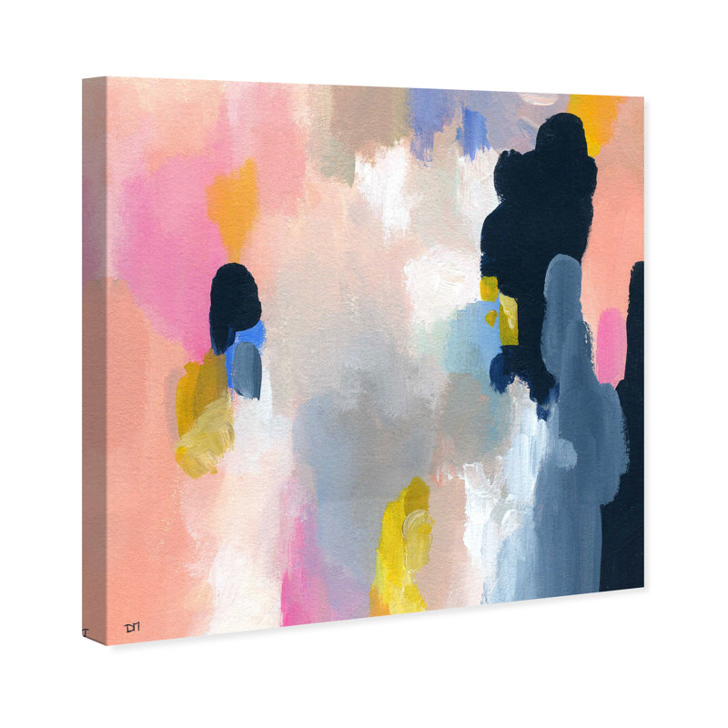 Abstrait «Happy pensé» - impression sur toile tendue, H 30 po x l 30 po x P 1,5 po, Toile tendue