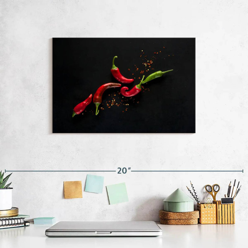 Yarlin Pizza Ingredients Splatter, 8" H x 12" W