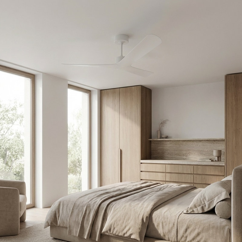Tri Plank Smart 57 Ceiling Fan, Matte White