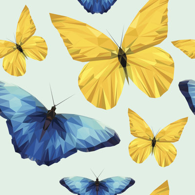 Stanleytown Butterflies by Alien_Zagrebelnaya - Wrapped Canvas Print