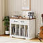 Grande table de bout avec support pour tourne-disque et support audio