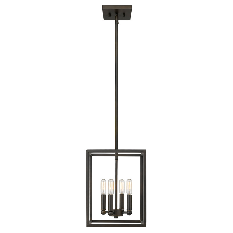 Luminaire suspendu géométrique simple 4 lumières Seadrift, Noir