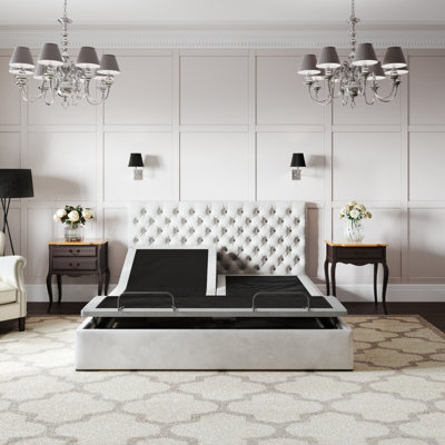 Base de lit ajustable à plateau divisé en deux parties avec ajustement de la position de la tête et des pieds sans effort pour un confort et une détente optimaux