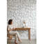 Papier peint pierre moderne blanc