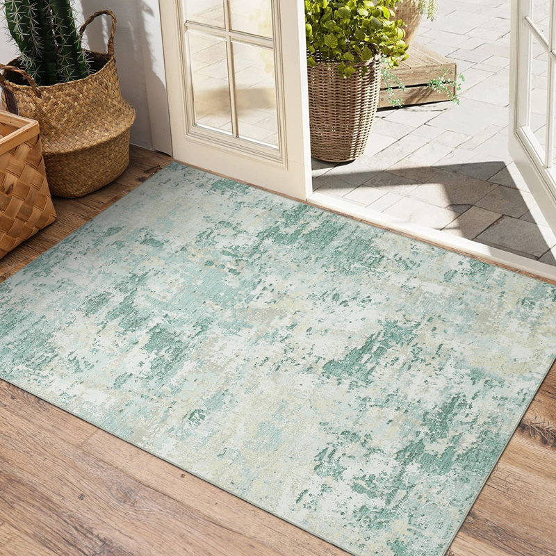 Rectangle Abstract Area Rug, Green 1, Rectangle 160 x 230 cm