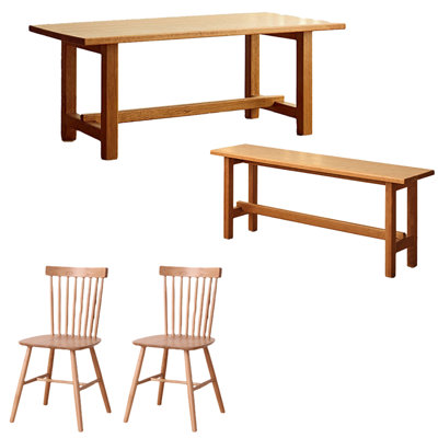 Solid wood thickened dining table home cherry wood