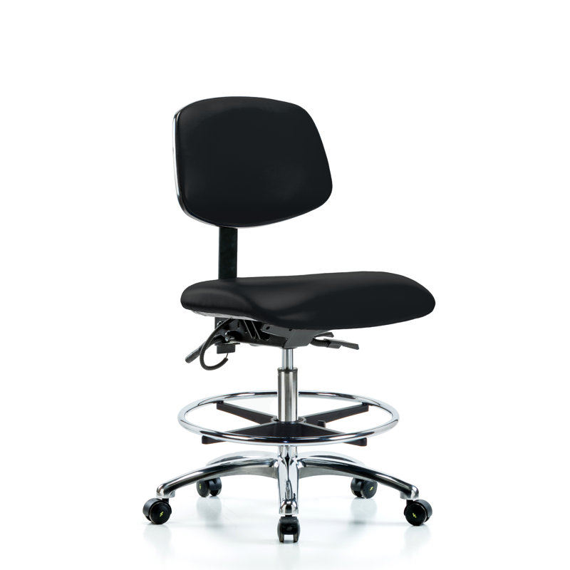 Vinyl Task Chair, Black, Casters