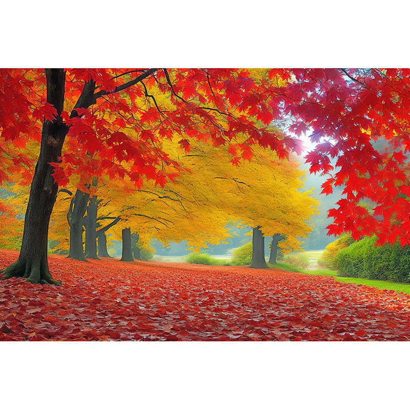 Crimson Maple Grove Wrapped Canvas Wall Art, 36" H x 42" W