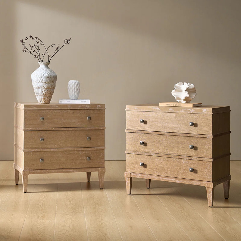 This Transitional Wood End Table Set