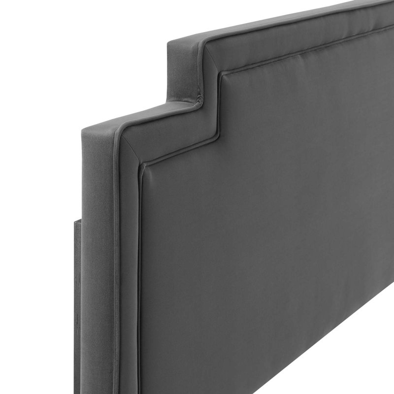 Modway Transfix Performance Velvet Headboard, Charcoal, Queen