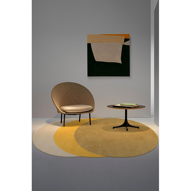 Tapis intérieur / extérieur ovale en coton / polyester tissé à la machine en jaune / crème Hilwert