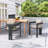 Patio Outdoor Aluminum Dining Chair, Set Of 2, Black Finish With Beige Cushion-81713996