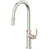 Pull-Down Kitchen Faucet With Button Sprayer - High Arc Spout