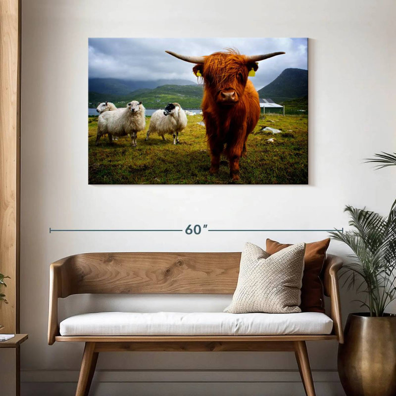 Brampt Highland Cow and Friends, H 30 po x l 45 po