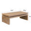 Table basse en bois naturel, L 47,6 po x l 23,6 po x H 16,3 po, rectangulaire, option de rangement ouvert, bureau polyvalent pour le bureau à domicile, * Design minimaliste