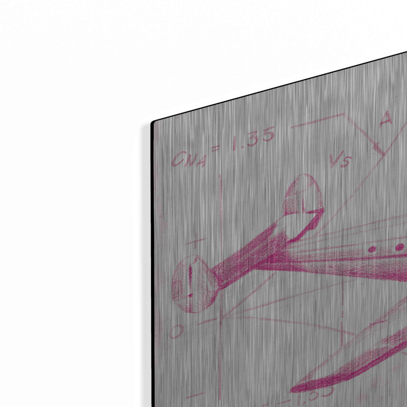 " Flight Schematic IV In Pink " by Ethan Harper, 16" H x 24" W
