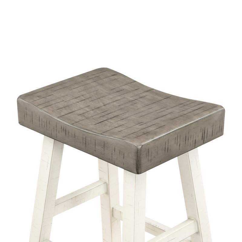 Table à hauteur de comptoir et tabourets en bois massif pour salle à manger fonctionnelle 4 po rectangulaire, Café / blanc