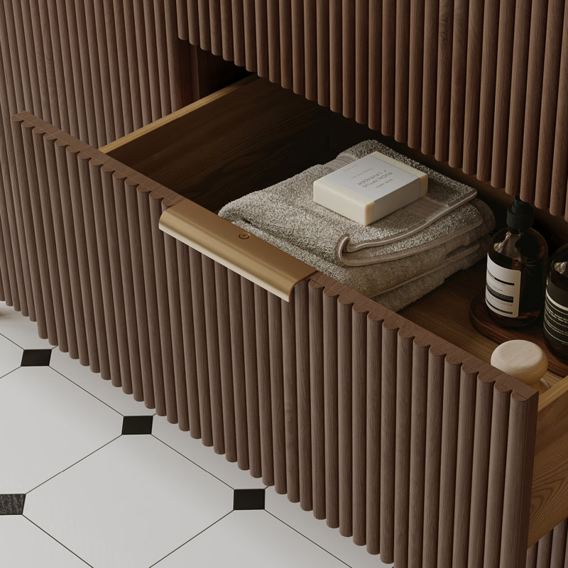Meuble-lavabo simple 42 po Nova, Bouleau brun
