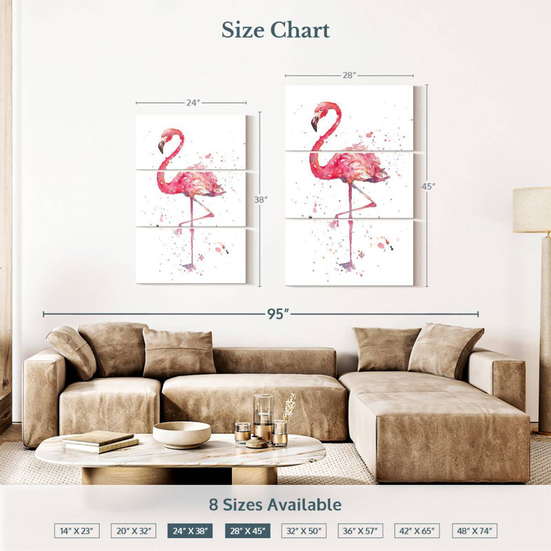 A Flamingo's Fancy, H 38 po x l 24 po