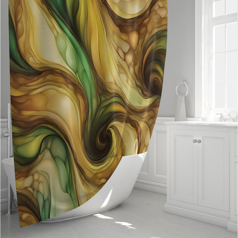 Rideau de douche abstrait Eriyona, H 72 po x l 70 po