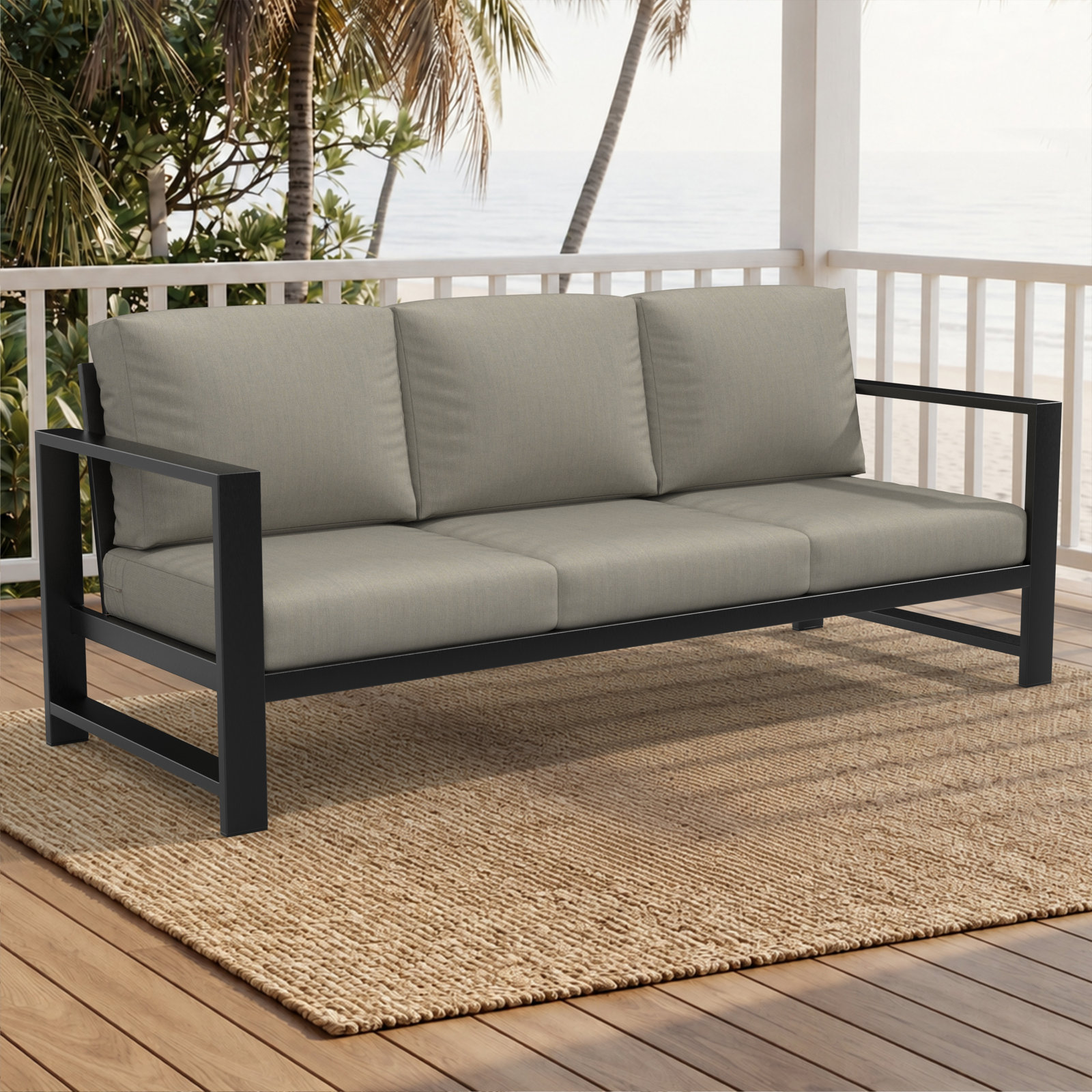 Dulcie 80" Sunbrella® Patio Sofa, Sunbrella® Spectrum Dove