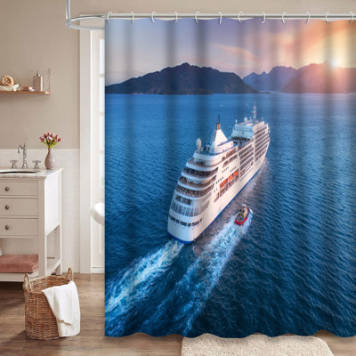 Rideau de douche avec 12 crochets Ship