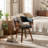 Upholstered Dining Chairs with Wooden Legs-485555604
