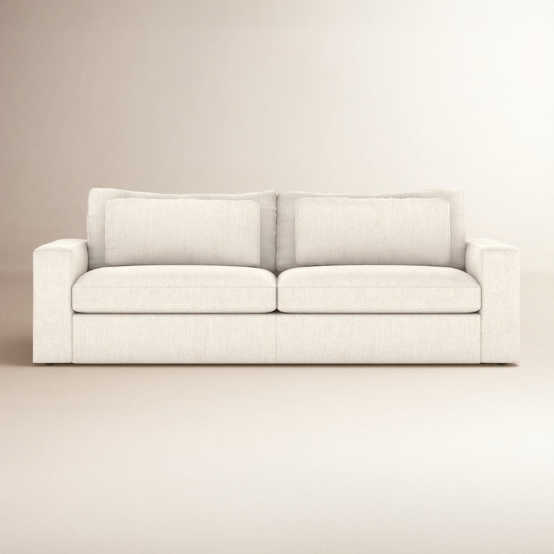 Bloor Sofa Bed-95"-Essence Natural, White Rayon/Viscose