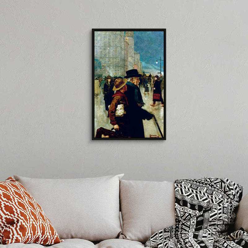 Art mural sur toile Norman Rockwell, H 32 po x l 22 po x P 1,75 po, Cadre flottant noir