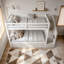 Lit simple superposé simple avec lit gigogne, tiroirs et garde-robe-254459773