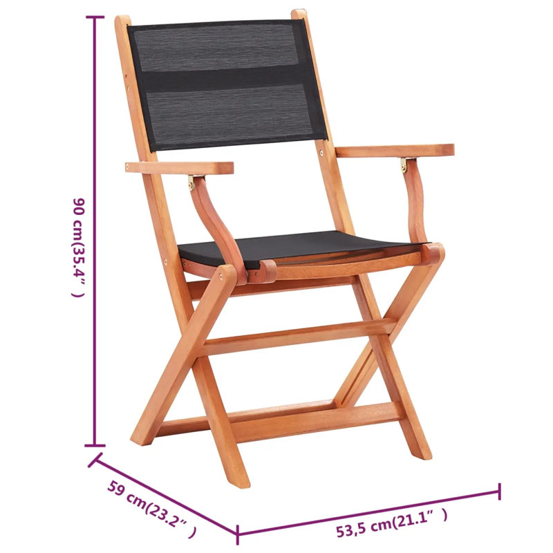 Sahil Eucalyptus Outdoor Lounge Chair, Black