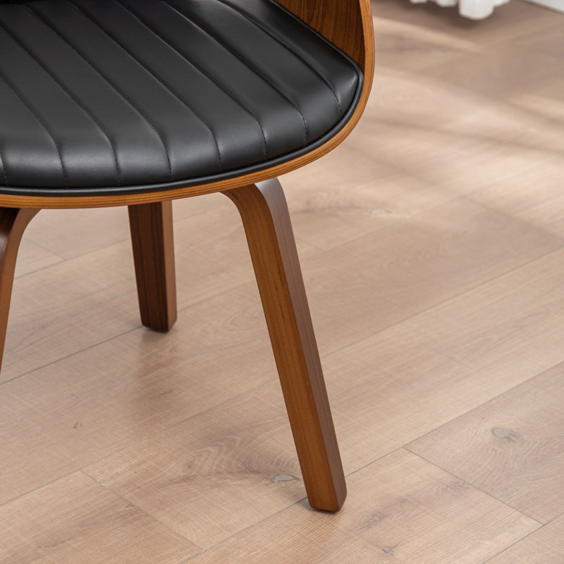 Fauteuil de salle à manger rembourré Berneta, Noir