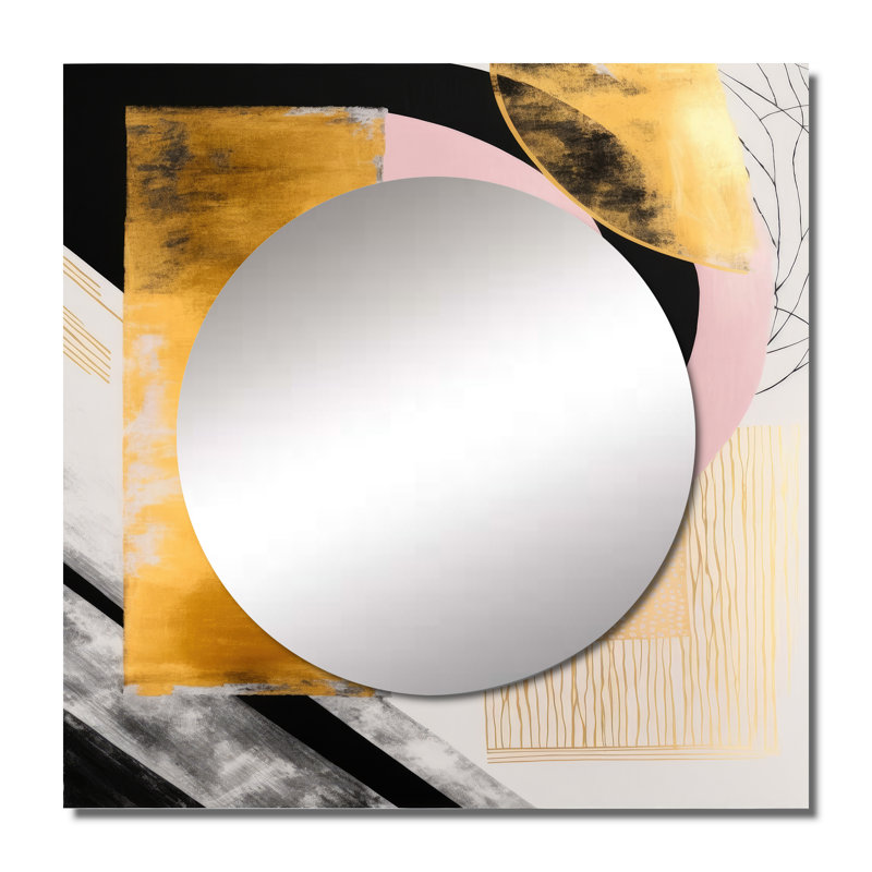 Remziye - Grand miroir carré moderne pour décoration murale, 23 po x 23 po