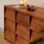 Buffet Mid-Century Wabi-sabi en bois massif