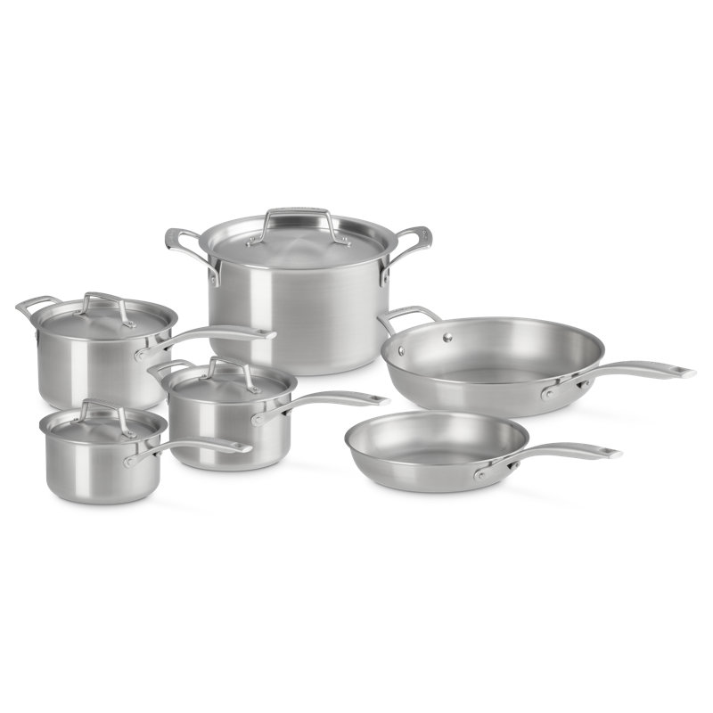 Le Creuset Essential Stainless Steel 10Pc. Cookware Set