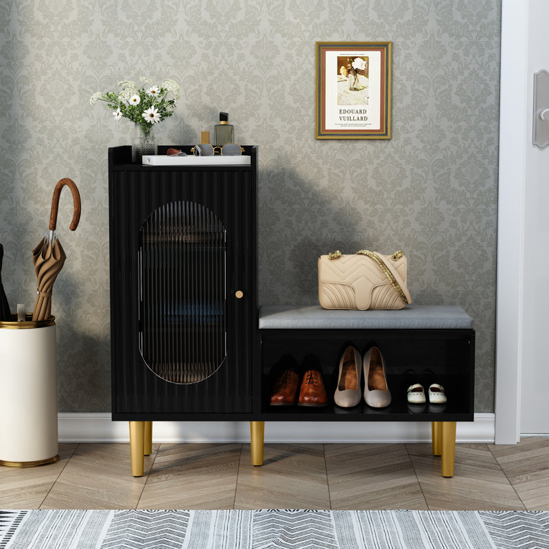 Banc de rangement Tokie, Noir