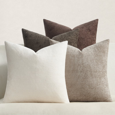 Throw Pillow Covers 16x16 Inch Soft Decorative Chenille Pillow Covers Cushion Covers