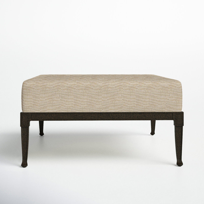 Wiltshire Outdoor Ottoman, Chestnut Brown, Canvas Navy Sunbrella® Canvas