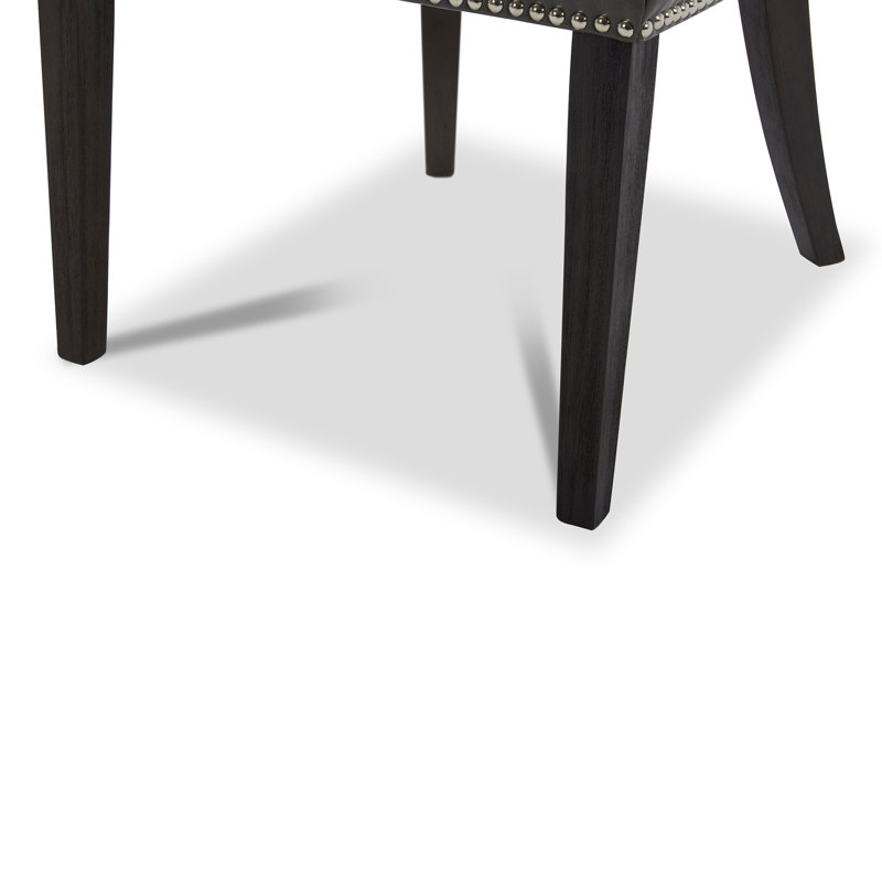 Fransisco Dining Chairs with Nailhead Trim, Faux leather Retro Gray 
