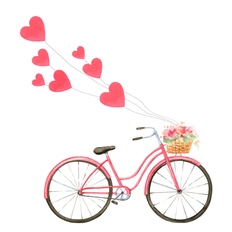 Happy Valentine's Day Illustration by ElenaMedvedeva - Wrapped Canvas Painting, 122cm H x 122cm W x 3.8 cm D