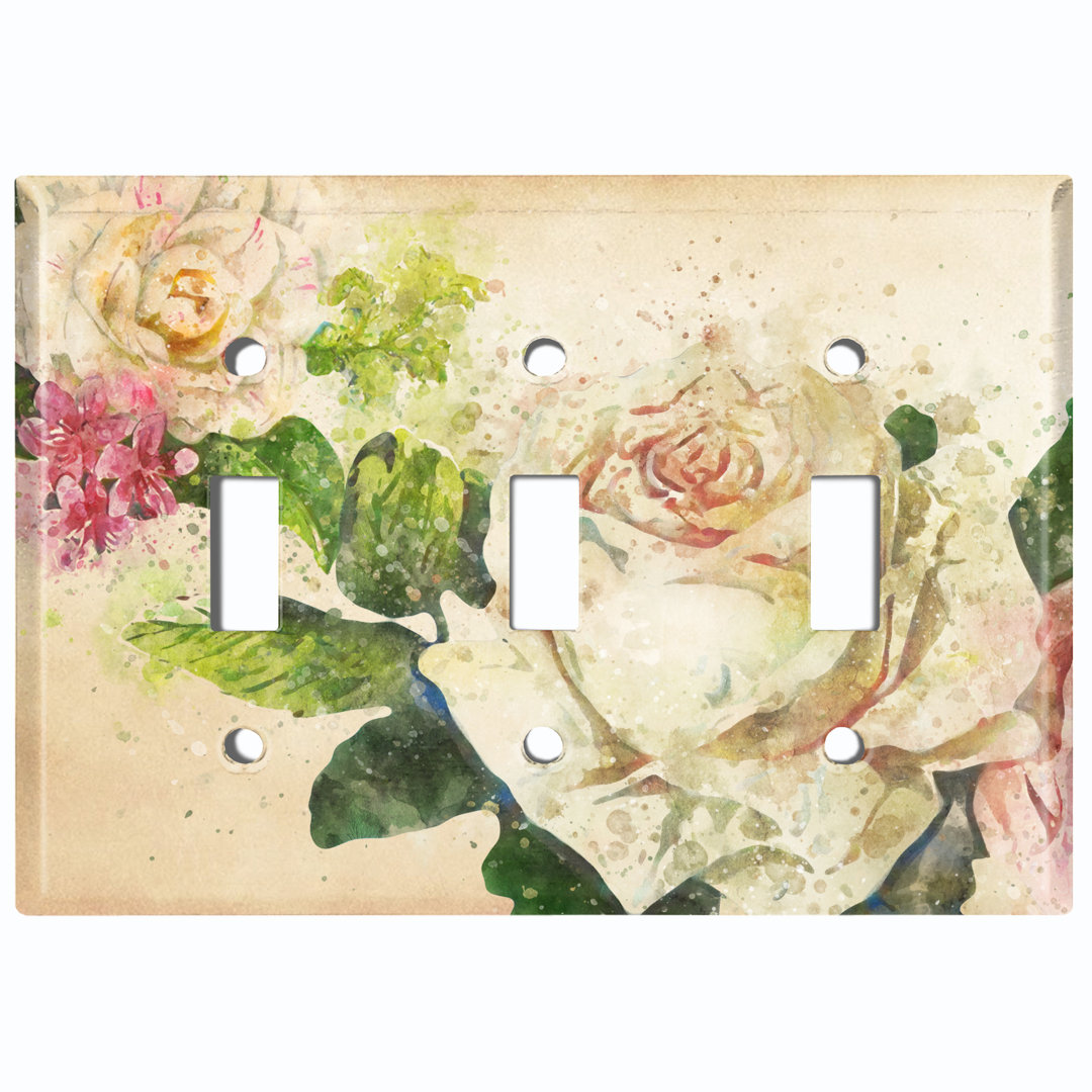 Patterned 3 - Gang Toggle Light Switch Standard Wall Plate WorldAcc