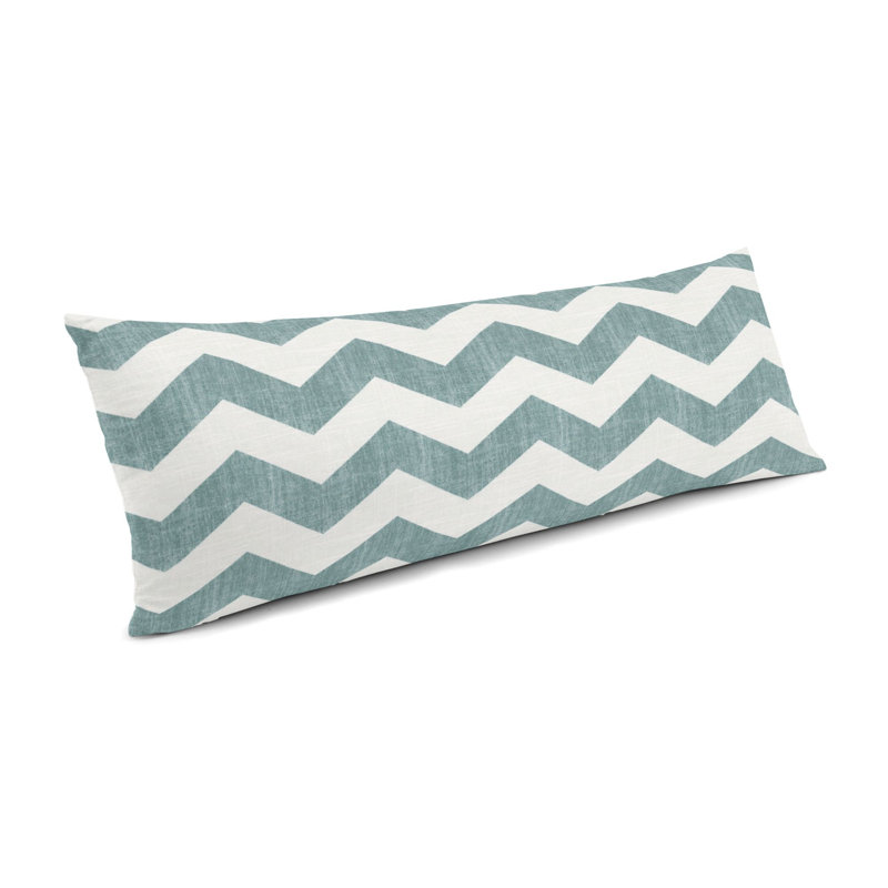 LiveWire Linen Lumbar Pillow Cover & Insert, White/Blue, 12" x 24"