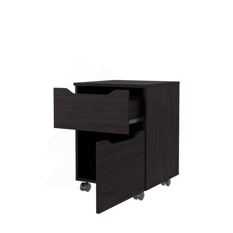 Newriver Nightstand With 1 Door And 1 Drawer , Wengue