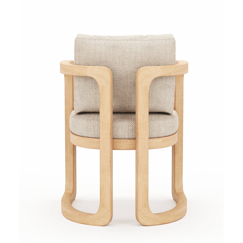 Muse Outdoor Teak Dining Armchair, Light Gray