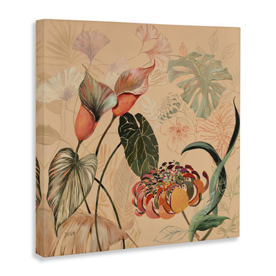 Layered Tropical Foliage Canvas, design by Dusza