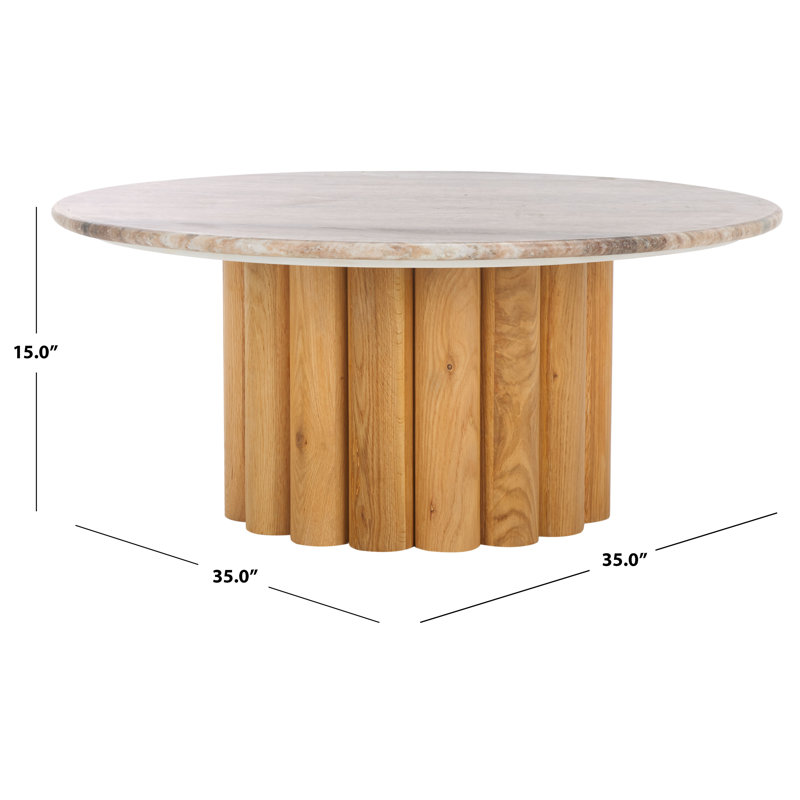 Roxiella Round Coffee Table, Brown, Natural