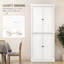 Unité de rangement pour garde-manger 72,5 po - blanc avec 4 portes et tablettes réglables pour armoire de salle à manger